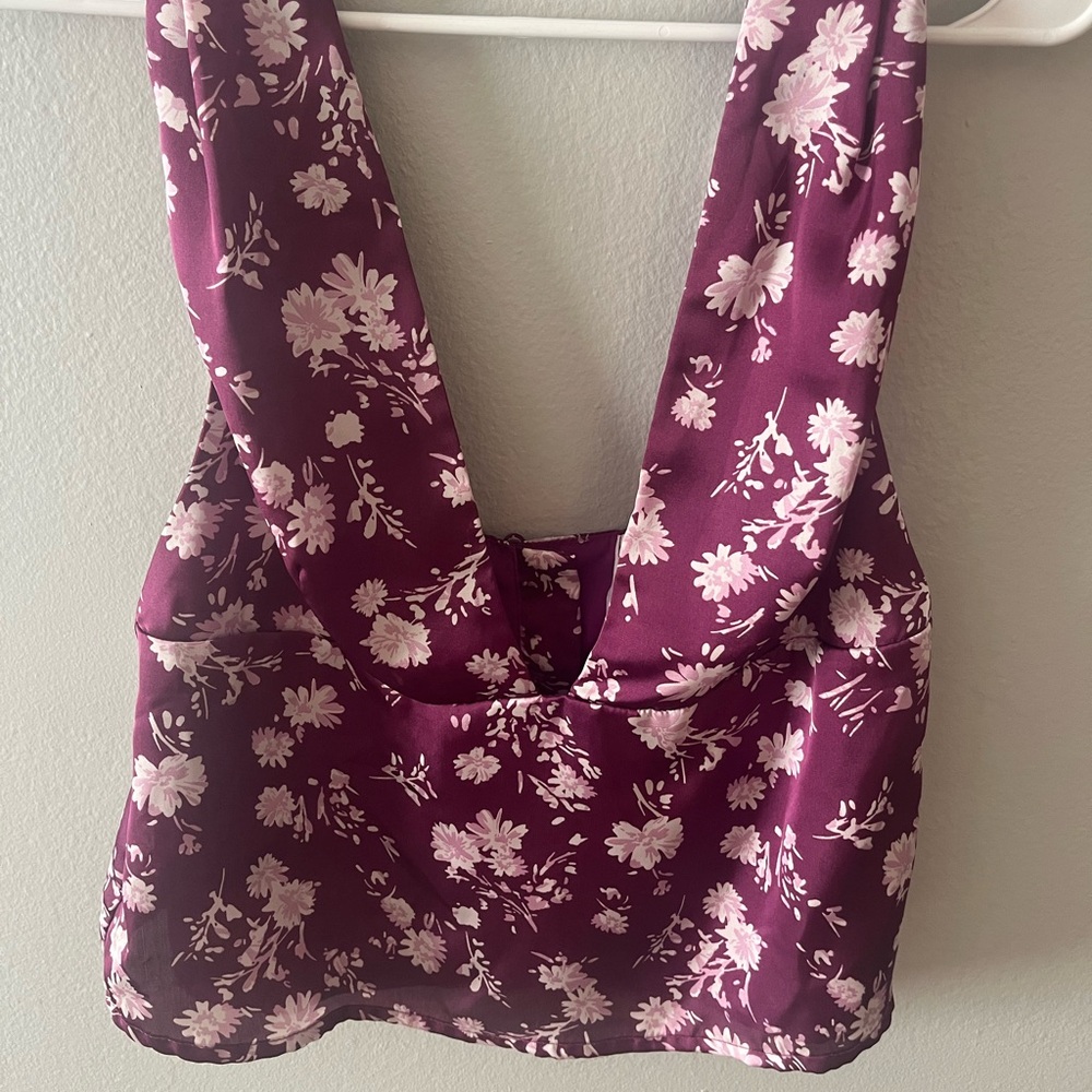 Floral Purple Silky Top